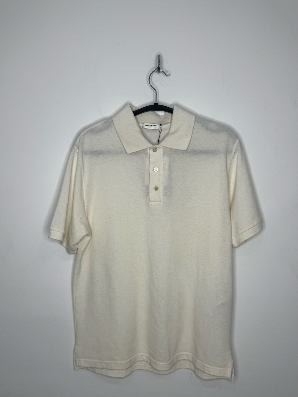 Saint Laurent Cassandre Polo Shirt Natural White Men’s Small